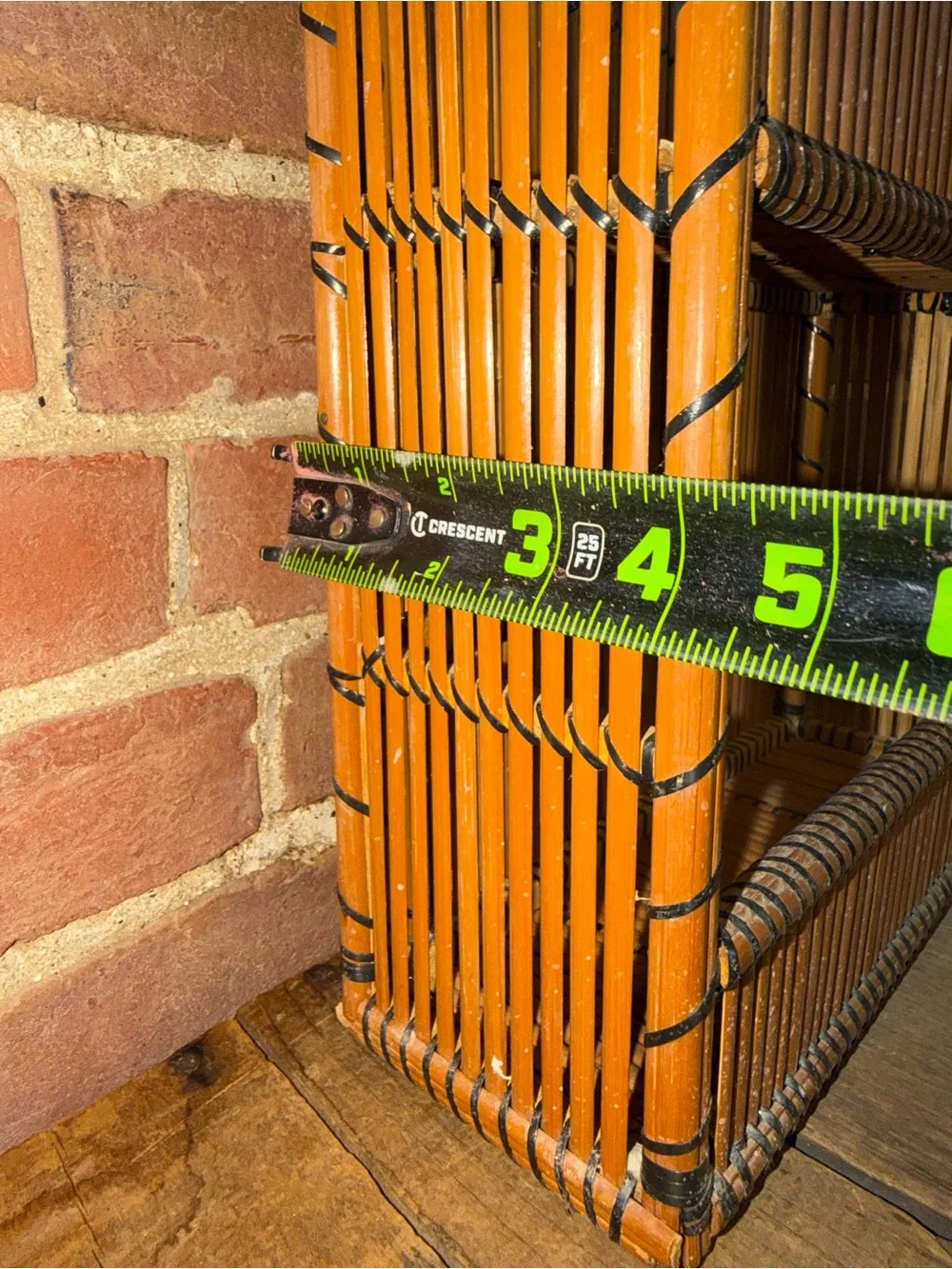 Handwoven Bamboo Spice Rack Organizer Orange Rattan Wall OrganizerThree Tier